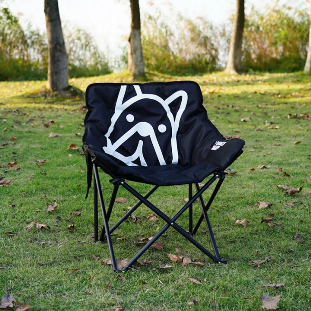 Klappbarer Campingstuhl, Wolkenstuhl aus laminierter Baumwolle, weiches, bequemes und stilvolles Hundekopfetikett, stimmungsvoll und schön, kann drinnen und draußen verwendet werden