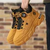 Herbst männer Turnschuhe Neue Atmungsaktive Arbeitskleidung Schuhe Trendy Dicken Sohlen Schuhe Anti Slip Weiß Casual Skateboard Schuhe Stiefeletten