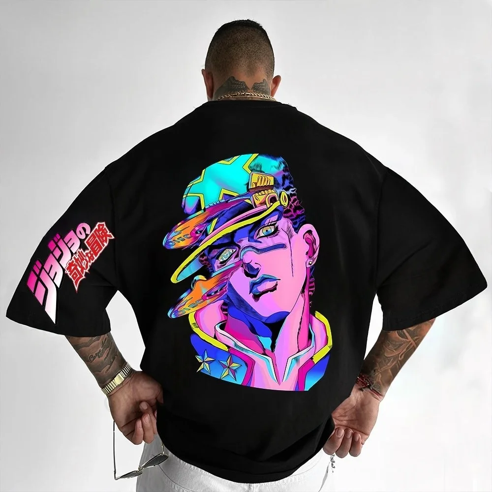 JoJo's Bizarre Adventure Daily Tee 2025 – Lizenzierte übergroße Y2K-Baumwolle, weiche Kleidung für Anime-Cafés und Faulenzen Image