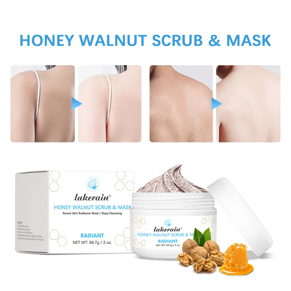 Honig-Walnuss-Peeling und -Maske – Peeling-Maske mit Manuka Honey Plus Walnuss für Mitesser, Aufbau, Falten, Hautpflegeprodukt Image