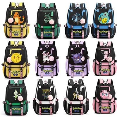 Pokemon Pikachu SchoolBag Primary School Bookbag Large-capacity Kids Backpack Boy Girl Knapsack High-quality Backpack Laptop Bag