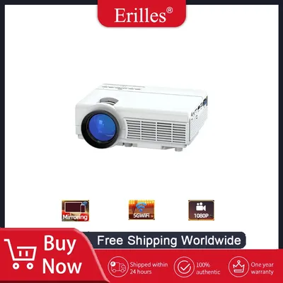 1080P High Definition Portable Projector for Home and Outdoor Use with Bluetooth and Mobile Phone Screen Mirroring