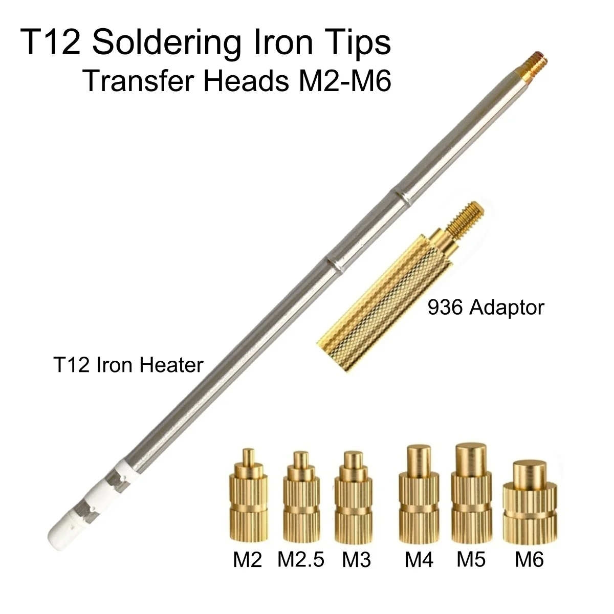 Wärmeeinsatz Mutter Adapter Tipps für T12 Lötkolben Hot Melt Nuts Embedded Insertion Inenter M2-M6 3D Druck Zubehör Image