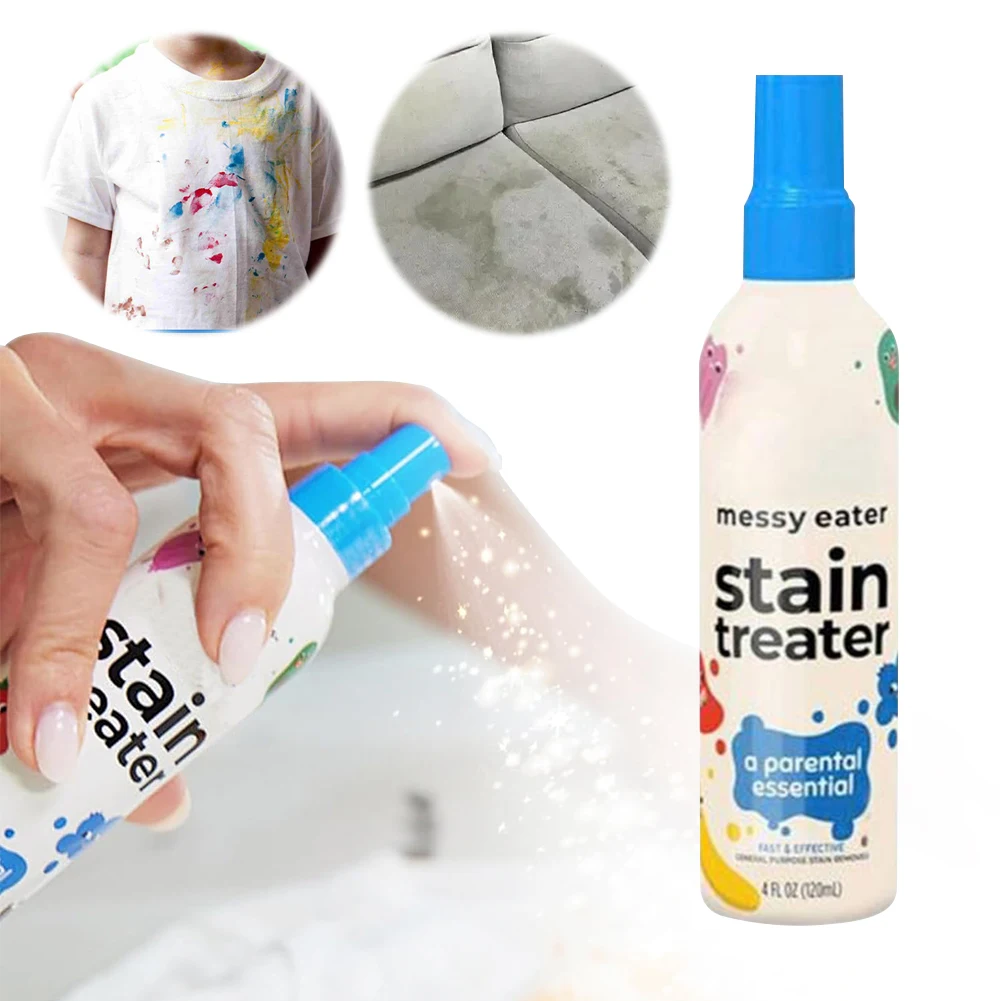 Tragbares, schnell fleckiges Behandlungsspray, 120 ml/4 oz, keine chemische Reinigung, kindersicheres Fleckenentfernungsspray für hartnäckige Flecken und Babykleidung Image