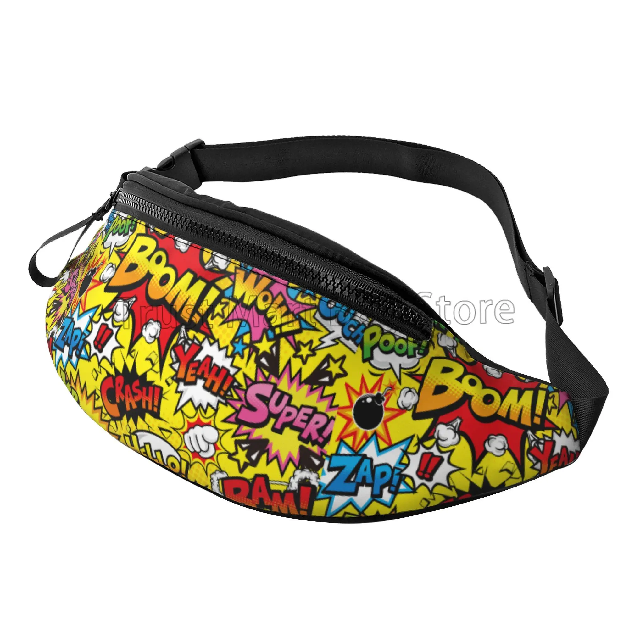 Amerikanische Comic-Sammlung Pop-Art-Gürtel tasche Umhängetaschen für Männer Frauen Hip-Hop große Hüft tasche für Reisen im Freien