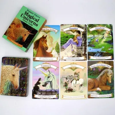 Magische Einhorn Orakel Freizeit karten Party Brettspiel Wahrsagerei Prophezeiung Tarot Deck Image