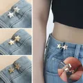 1 paio di clip per pantaloni staccabili con fibbia in vita a cinque stelle, bottoni automatici per jeans, semplici regolabili, senza cucitura, accessori per abbigliamento