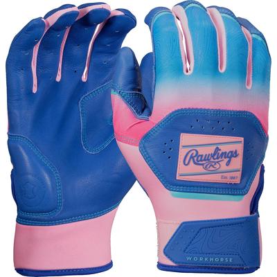 Rawlings Workhorse Funburst Youth Batting Gloves Royal/Pink