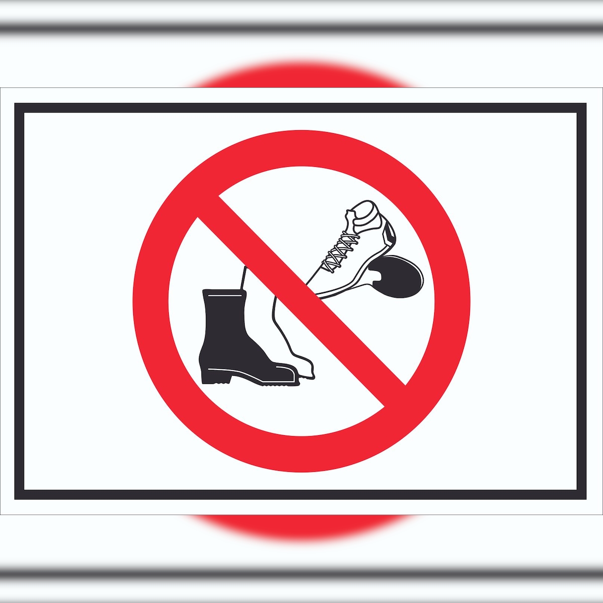 HB-Druck Schuhe ausziehen Schild Symbol A5 Rückseite selbstklebend Image