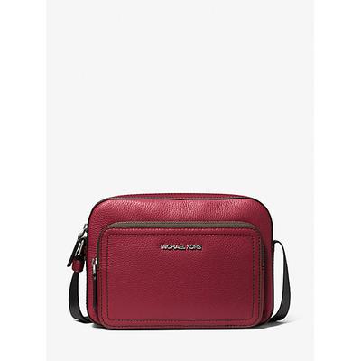 Michael Kors Cooper Pebbled Leather Utility Crossbody Bag Red One Size