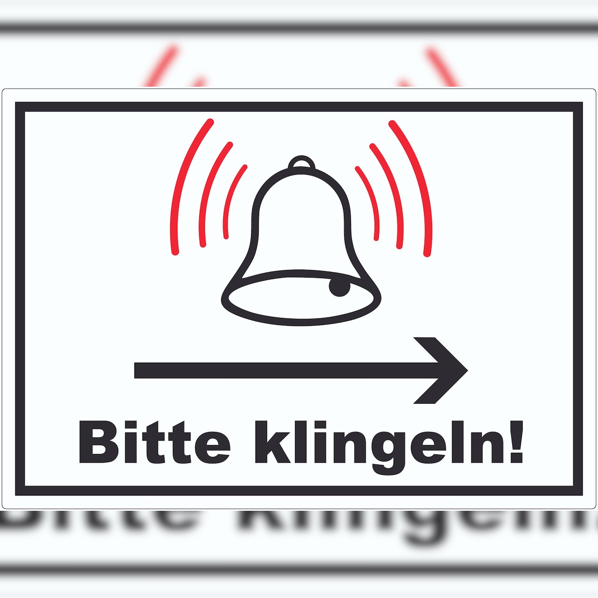 HB-Druck Bitte klingeln Pfeil rechts Aufkleber A6 (105x148mm) Image