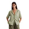 Kurzarmbluse MARC O'POLO "aus Viskose-Twill", Damen, Gr. 34, smooth sage, Obermaterial: 100% Viskose, unifarben, elegant, regular fit normal, Kurzarm, Blusen