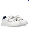 Sneaker TOMMY HILFIGER, Kinder, Gr. 28, weiß (weiß, blau), Synthetik, modisch, Schuhe, Klettschuh, Freizeitschuh mit Logoverzierung