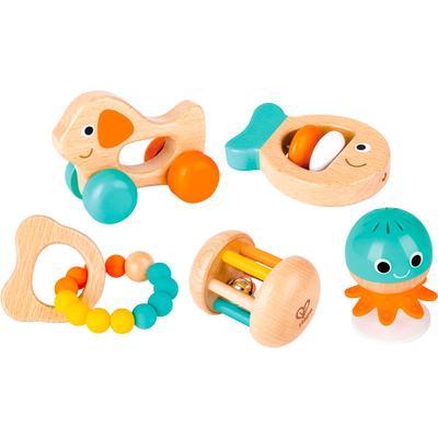 Greifspielzeug HAPE "Sensorik-Set, 5-teilig", bunt, Greifspielzeug, Kinder, Holz, Kunststoff, Metall Image