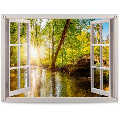 Poster REINDERS "Sonnestrahlen im Wald", grün (farbe bild(er): grün), B:80cm H:60cm T:0,1cm, Leinwand, Bilder Image