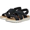 Sandale KEEN "ELLE CRISS CROSS", Gr. 40, blau (schwarz, birch), Leder, Textil, sportlich, Schuhe