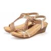 Sandalette VIVANCE "Sommerschuh", Damen, Gr. 41, gold (goldfarben), Obermaterial: 100% Synthetik. Futter: 100% Lederimitat. Decksohle: 100% Textilmaterial. Laufsohle: 100% Synthetik, unifarben, feminin, Schuhe, Sandale, Sommerschuh mit...