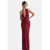 Jerseykleid MODA MINX "Amber Long Dress", Damen, Gr. M, EURO-Größen, rot (weinrot), 100% Polyester, unifarben, lang, Neckholder, ohne Ärmel, Kleider, mit angesagtem Neckholder-Design