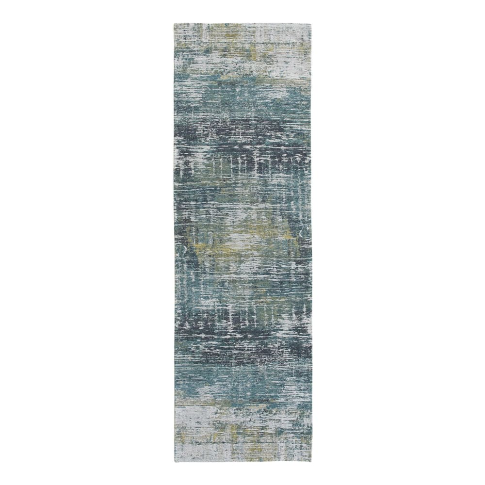 Tappeto in poliestere blu, 80x250 cm