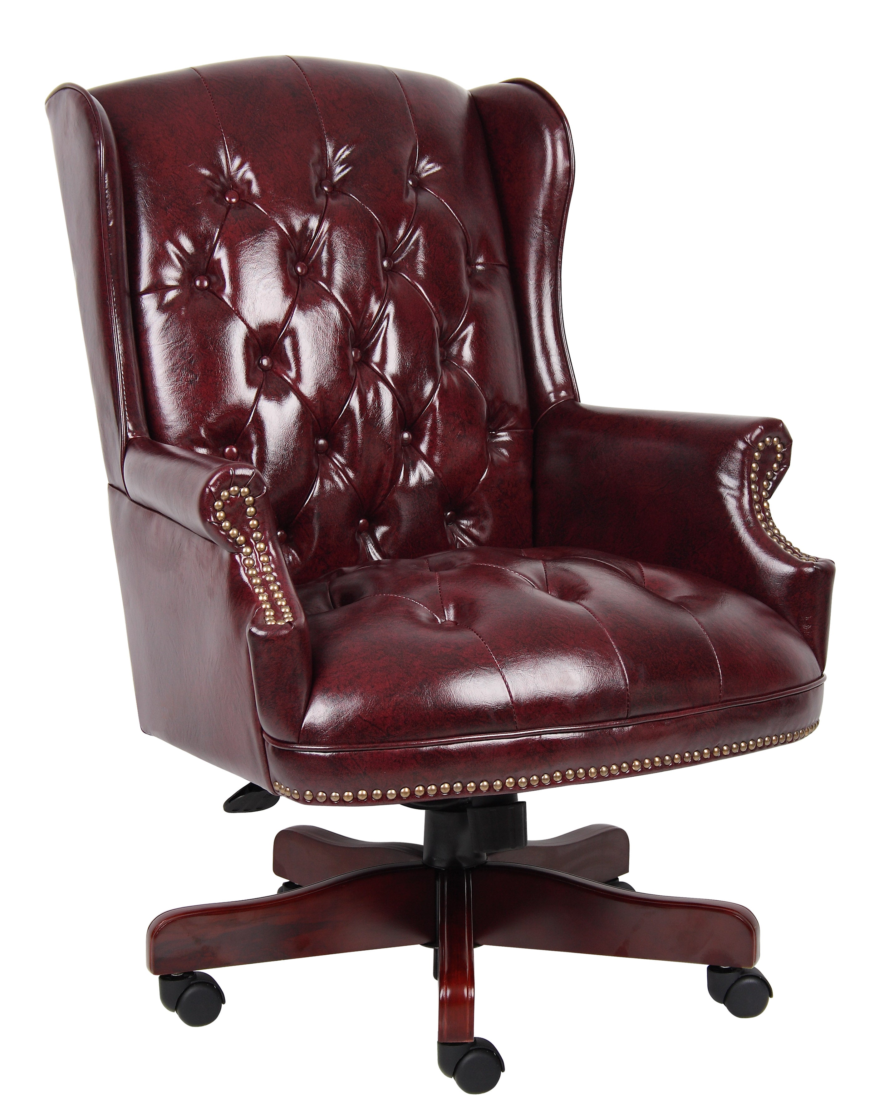 Boss Wingback Traditional Chair In Burgundy (B800-BY) Each Executive High Back Chairs