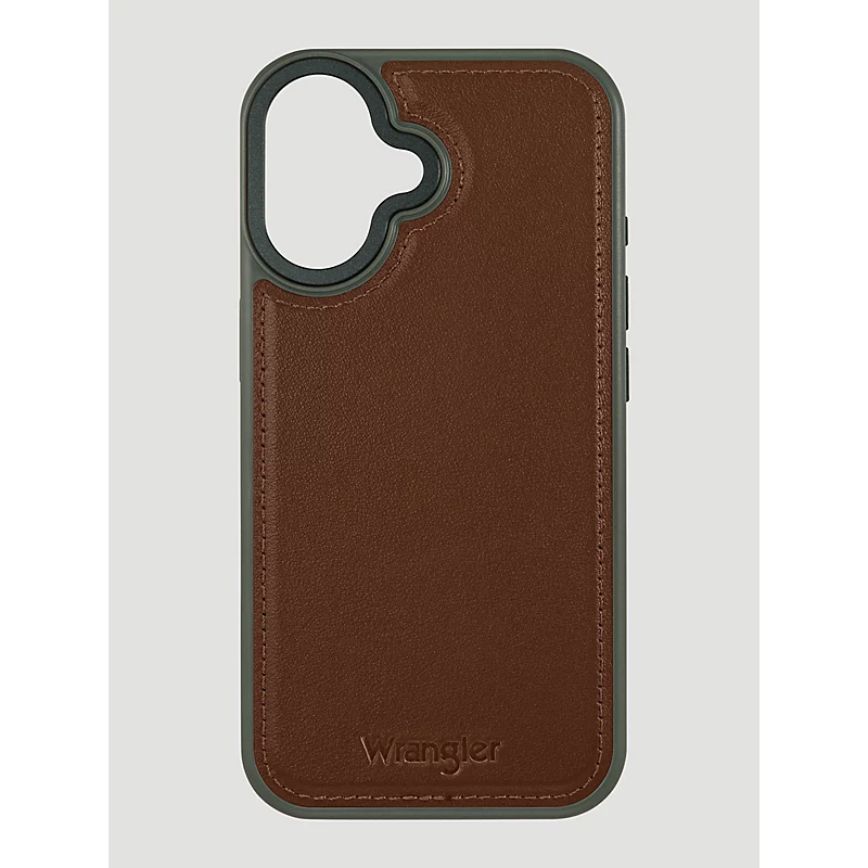Wrangler Smartphone Leather Case Brown Size 16