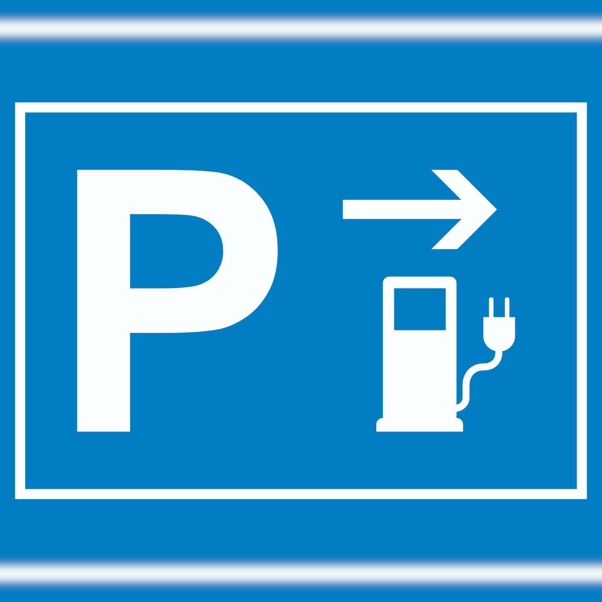 HB-Druck Stromtankstelle Parkplatz Schild mit Richtungspfeil rechts waagerecht A3 (297x420mm) Image