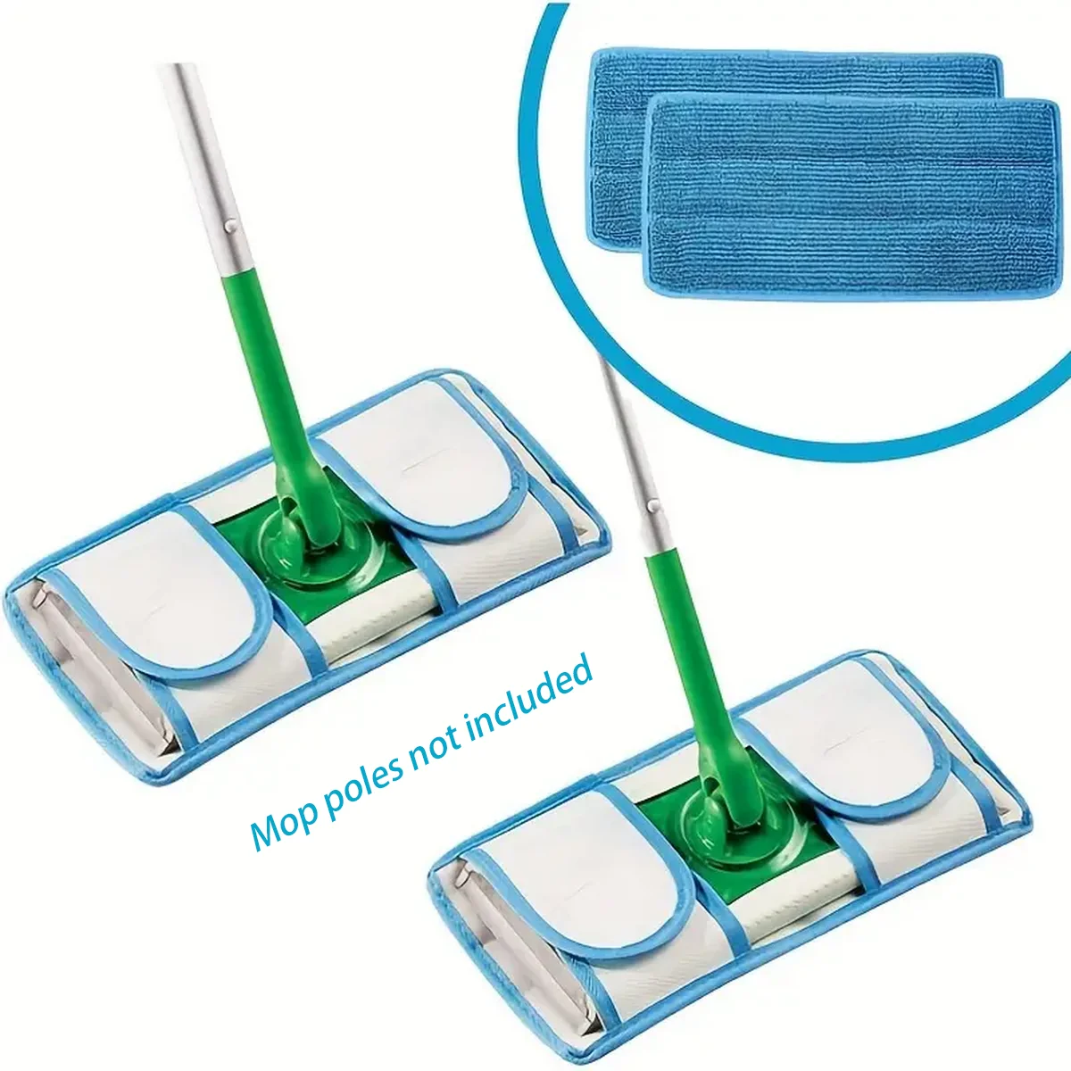 Wiederverwendbares Mopp-Pad für den Mopp, 27,9 x 5,7 Zoll Mikrofaser-Mopp-Pad, Nachfüllung, waschbar, für die Reinigung von Fußleisten auf harten Böden, Nass-/Trockenreinigungspad Image