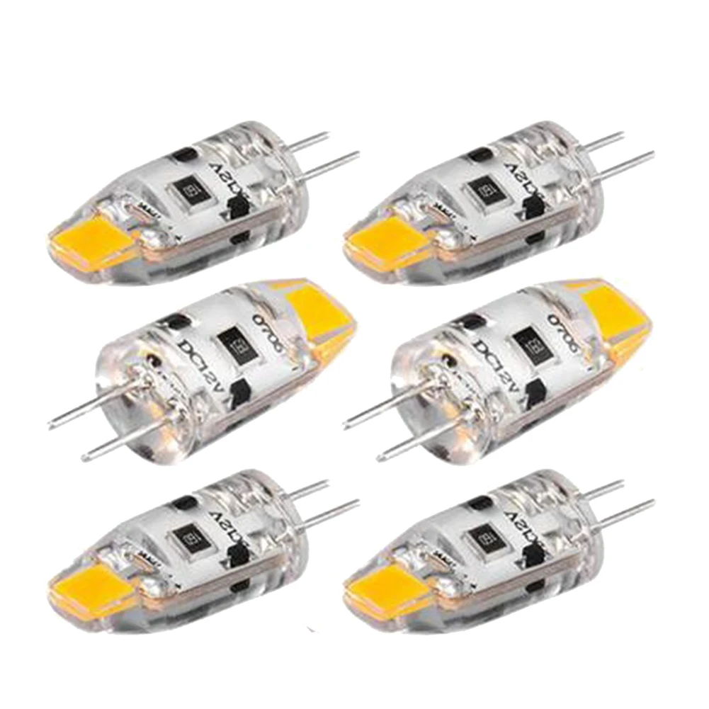 6 Stück G4-LED-Glühbirne, 12 V DC, dimmbar, COB-LED-G4-Glühbirne, 1,5 W, 360 Abstrahlwinkel, um 15 W Halogenlampe (warmweiß) zu ersetzen