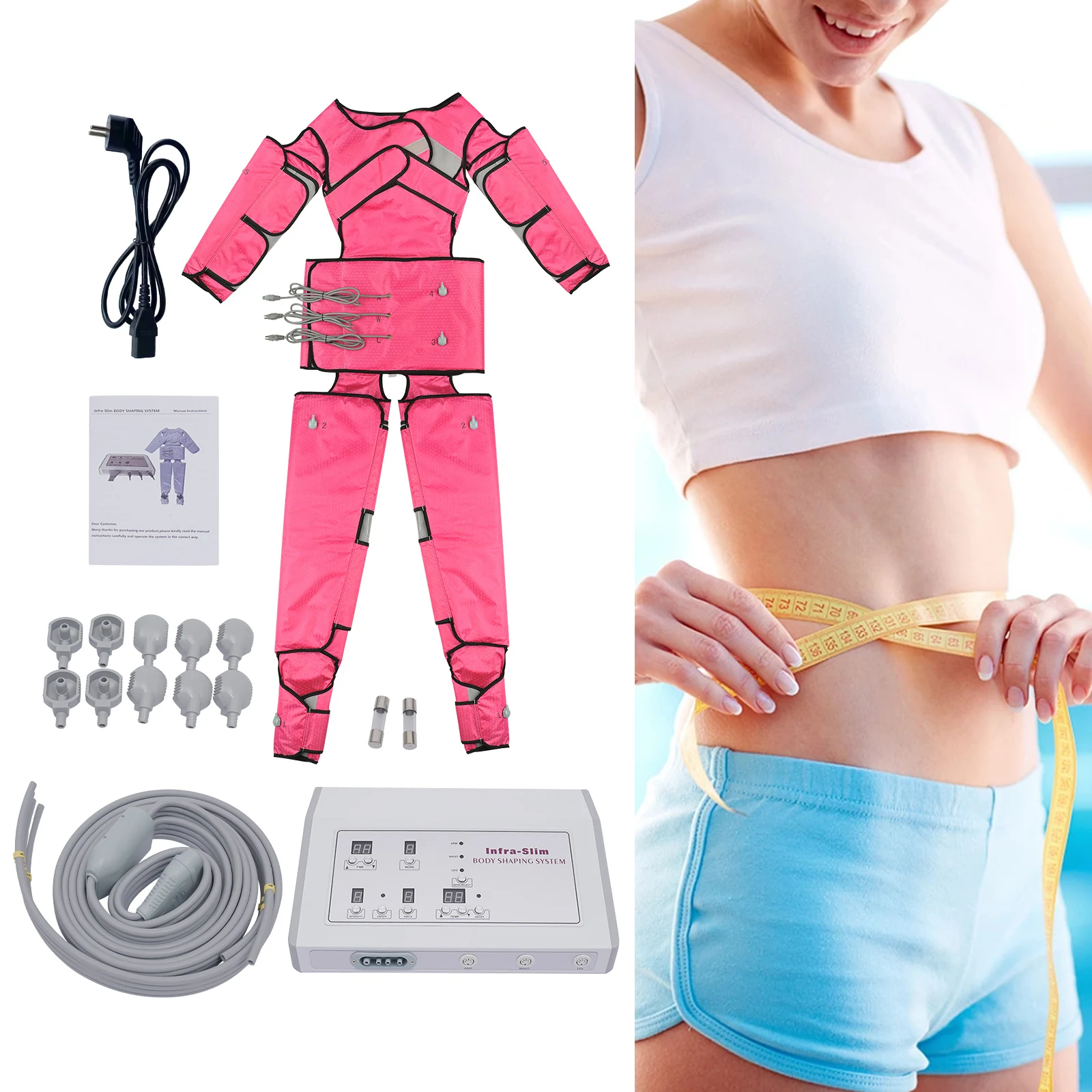 Ganzkörpermassagekostüm, Infrarot-Wärme- und Luftdruckmassagegerät für Sauna, Spa, Entspannung der Muskeln, Entladung von Giftstoffen, 6 Modi Image