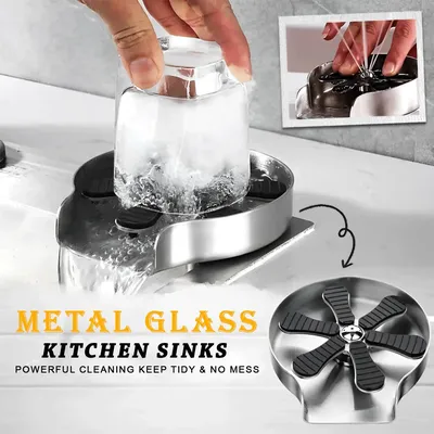 Glass Irrigator, Kitchen Sink Bottle Washer, Cup Cleaner, Bar Kitchen Sink Accessories, Stainless Steel Material, Can Be Used in Restaurants, Hotels and Rvs in the Kitchen