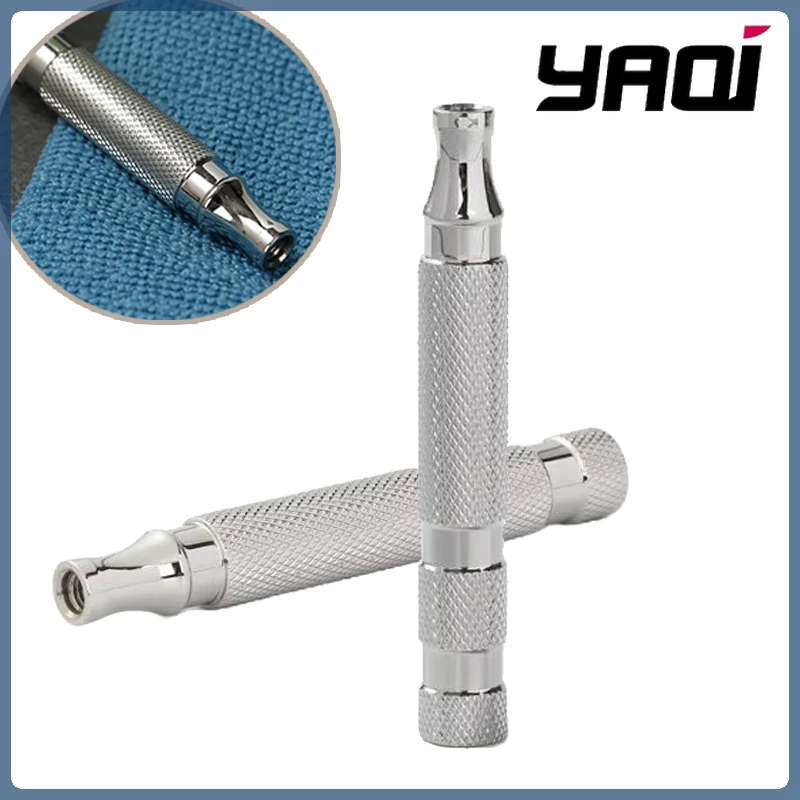 Yaqi Sicherheitsrasierer aus poliertem Edelstahl 303, für Herrenmode, hochwertiger tragbarer Reiserasierergriff, neu Image