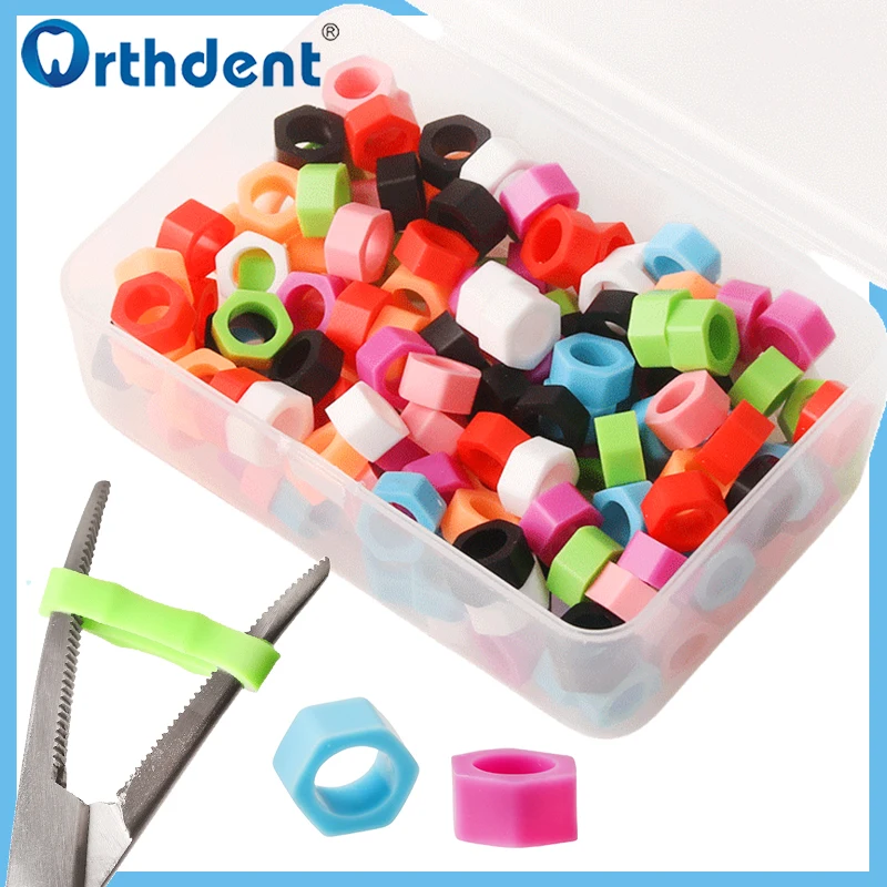 100Pcs Dental Identifikation Code Silikon Ringe Autoklavierbar Desinfektion Bunte Kreis Kieferorthopädische Instrument Zahnmedizin Werkzeug Image