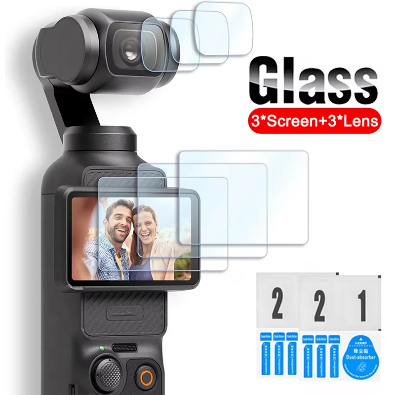 Kameraobjektiv + Bildschirm aus gehärtetem Glas für DJI Pocket 3, hart, klar, kratzfest, Displayschutzfolie für DJI OSMO Pocket 3 Image