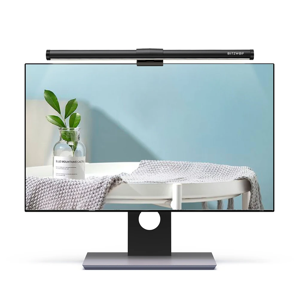 BW-CML2 Luftmonitor-Lichtleiste, 300–1000 Lux, Augenschutz, Touch-Steuerung, USB-Bildschirm, hängende Lichtleiste für Computer