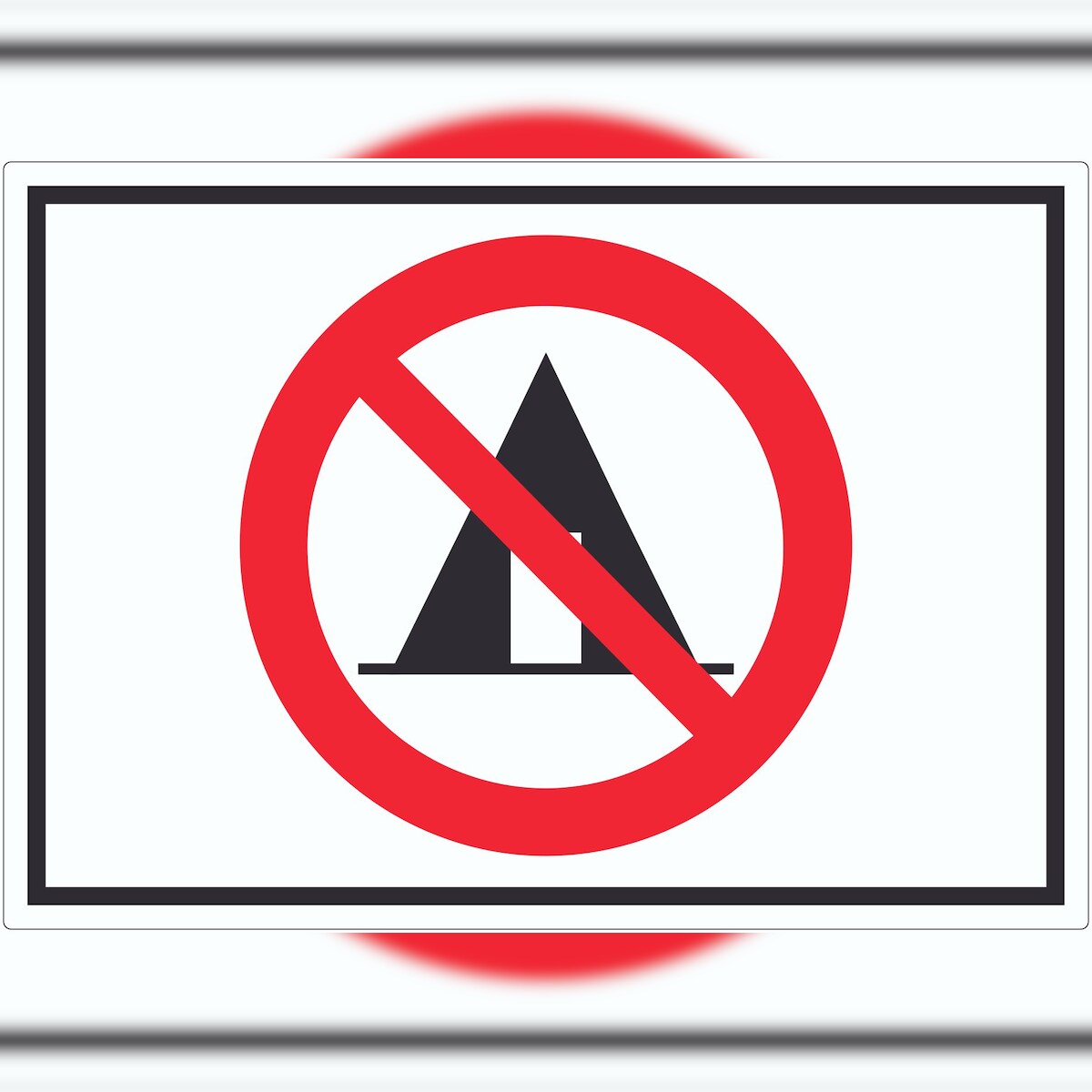 HB-Druck Zelten verboten Symbol Aufkleber A9 (37x52mm) Image