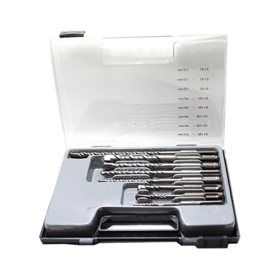 8-teiliges Set aus Steinbohrern, Schlagbohrer-Kombination, zwei Gruben und zwei Rillen, Legierung, Beton, Bohren, Holzbearbeitungswerkzeuge Image