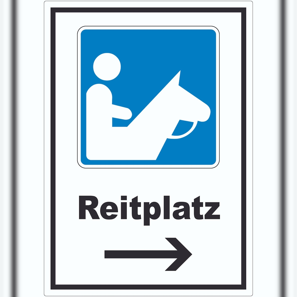 HB-Druck Reitplatz Aufkleber mit Pfeil rechts A8 (52x74mm) Image