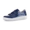 Plateausneaker GABOR, Damen, Gr. 38, blau (dunkelblau), Lackleder, glänzend, casual, Schuhe, Freizeitschuh, Halbschuh, Schnürer mit edlen Schmuck-Motiven