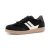 Plateausneaker GABOR, Damen, Gr. 38, schwarz-weiß (schwarz, sanftes weiß), Veloursleder, Glattleder, unifarben mit Farbeinsatz, sportlich, Schuhe, Freizeitschuh, Halbschuh, Schnürschuh mit gepolstertem Schaftrand