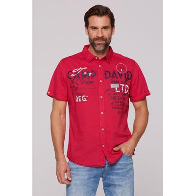 Kurzarmhemd CAMP DAVID, Herren, Gr. XL, Normalgrößen, rot, Material: 100% Baumwolle, bedruckt, bestickt, casual, regular fit normal, Kurzarm Umschlagsaum, Hemden, mit Kentkragen Image
