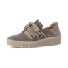 Plateausneaker GABOR, Damen, Gr. 37, grau (taupe), Veloursleder, unifarben, sportlich, Schuhe, Schnürschuh, Halbschuh, Slipper mit aufgesetzter Zierschnürung