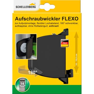 Aufputz-Gurtwickler SCHELLENBERG "Aufschraubwickler Flexo Mini", grau (anthrazit), 1 tlg., Gurtwickler, aufklappbar und höhenverstellbar, 180 schwenkbar Image