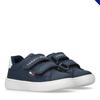 Sneaker TOMMY HILFIGER, Kinder, Gr. 29, blau (blau, weiß), Synthetik, modisch, Schuhe, Klettschuh, Freizeitschuh mit Logoverzierung