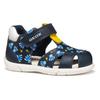 Lauflernschuh GEOX "B SANDAL ZAPITO BOY", Kinder, Gr. 26, blau (navy, gelb), Synthetik, sportlich, Schuhe, Babyschuh, Sandale, Klettschuh mit süßem Roboter Motiven
