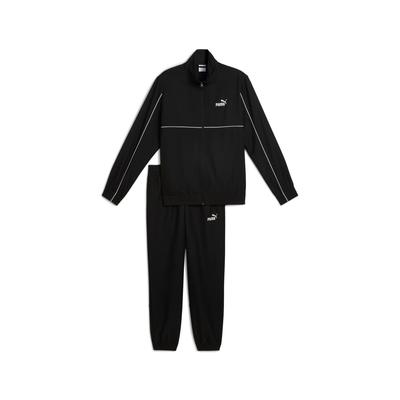 Jogginganzug PUMA "WOVEN TRACKSUIT", Herren, Gr. S, schwarz (puma schwarz), Twill, Obermaterial: 100% Polyester, bedruckt, sportlich, regular fit, Sportanzüge Image