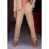 Sweathose FRENCH CONNECTION, Damen, Gr. 32/34, N-Gr, beige (sand), Rippware, Obermaterial: 81% Polyester, 15% Viskose, 4% Elasthan, meliert, casual, bequem lang, Hosen, aus weicher Rippstruktur, Loungewear