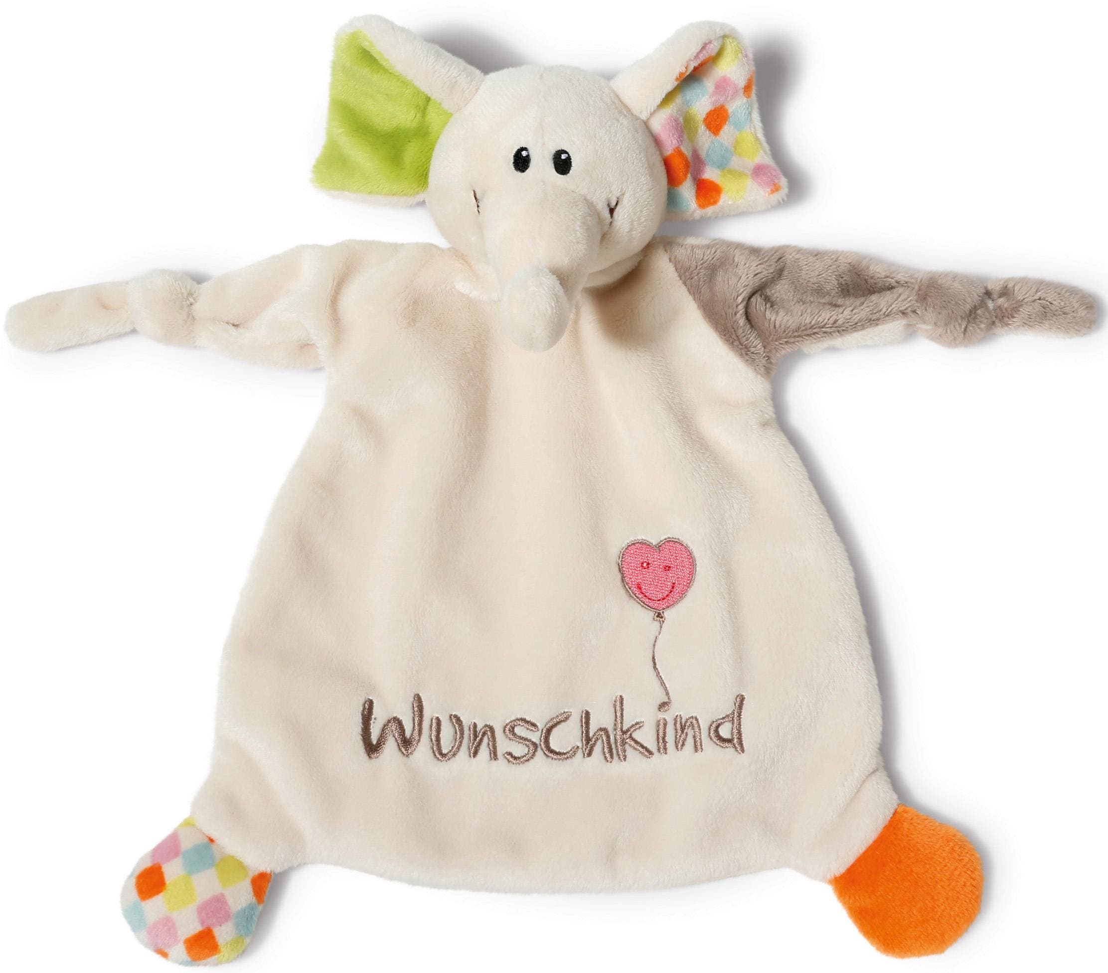 Schmusetuch NICI "My First NICI Kollektion, Elefant Dundi, Wunschkind", Baby, beige, Polyester, Schnuffeltücher, mit aufgestickten Augen Image