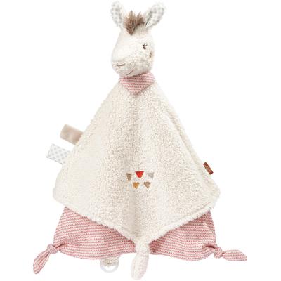 Schmusetuch FEHN "Peru, Lama Deluxe", Baby, grau (ecru, wollweiß), Plüsch, Jersey, Softvelour, Schnuffeltücher, mit Befestigungsring für Schnuller Image