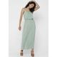 Maxikleid ONLY "ONLWINNER S/L MAXI DRESS NOOS PTM", Damen, Gr. 34 (XS), N-Gr, grün (chinois grün aop karo dot), Jersey, Obermaterial: 97% Polyester, 3% Elasthan, gepunktet, modisch, regular fit knöchellang, Rundhals, ohne Ärmel, Kleider, mit...