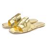 Pantolette LASCANA "Mule, Sommerschuh, offener Schuh, Sandale", Damen, Gr. 43, gold (goldfarben), Obermaterial: 100% Lederimitat. Futter: 100% Lederimitat. Decksohle: 100% Lederimitat. Laufsohle: 100% Synthetik, unifarben, elegant, Schuhe, mit...